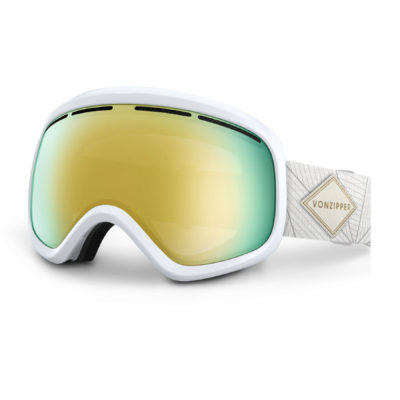 Women's Von Zipper Goggles - Von Zipper Skylab Goggles. White Gloss - Gold Chrome